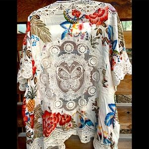 NWOT FARM Rio Anthropologie Kimono Top S Rare!!